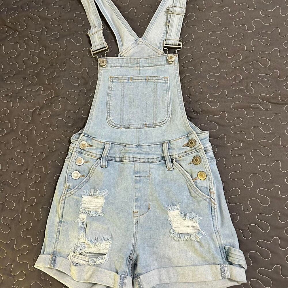 Rue 21 Blue Distressed overalls